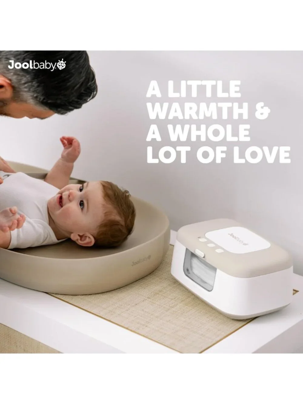 Baby Wipe Warmer & Dispenser with LED Light, On/Off Switch - Oatmeal Color